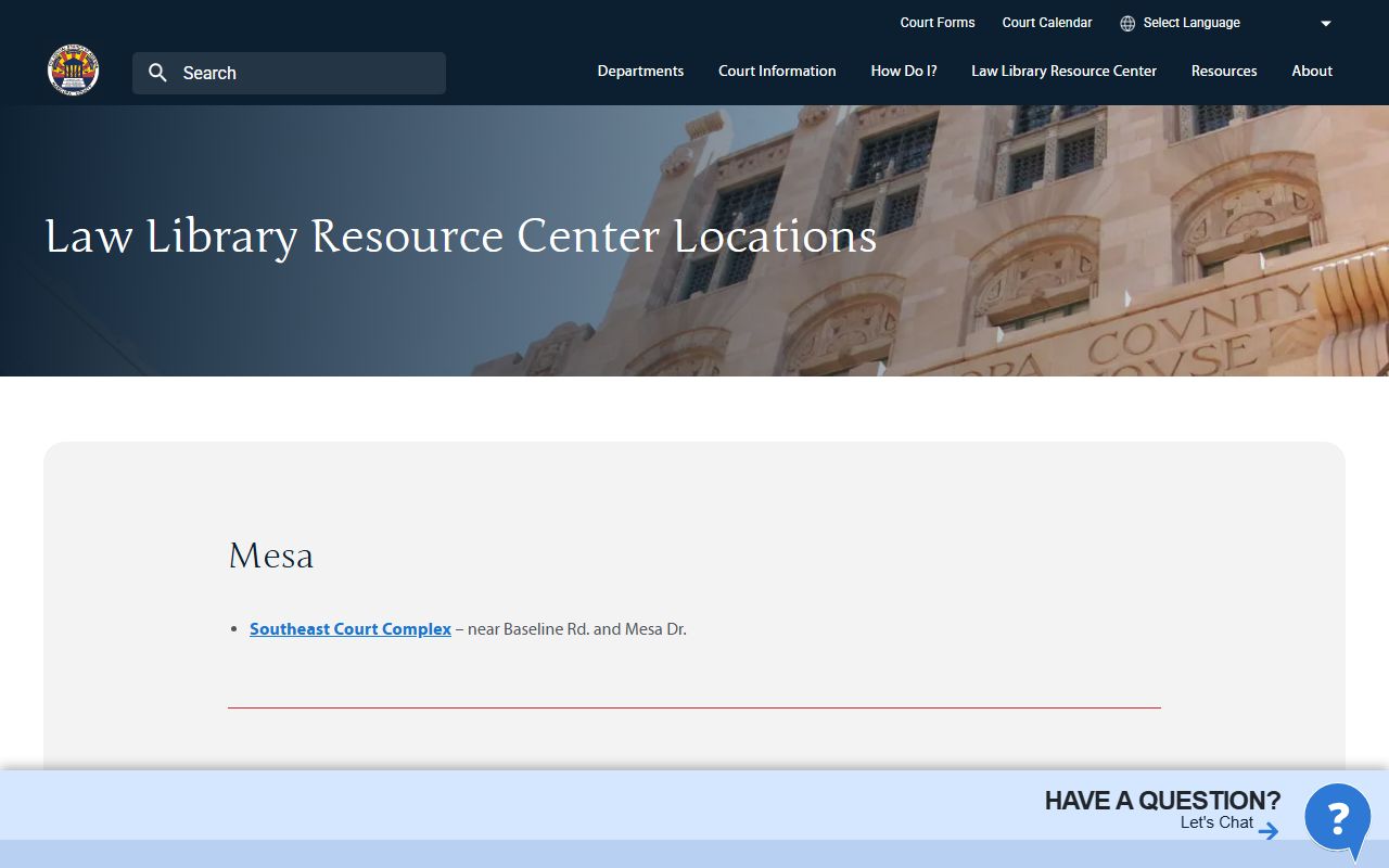Law Library locations for Mesa Arizona bankruptcy records research
