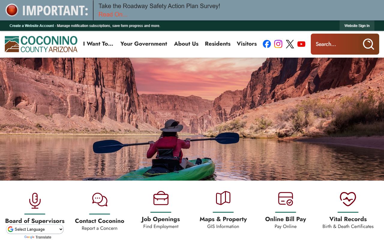 Coconino County official website for Coconino County Arizona bankruptcy records