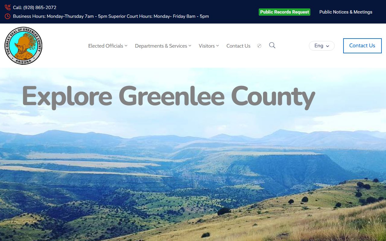 Greenlee County official website for bankruptcy record information