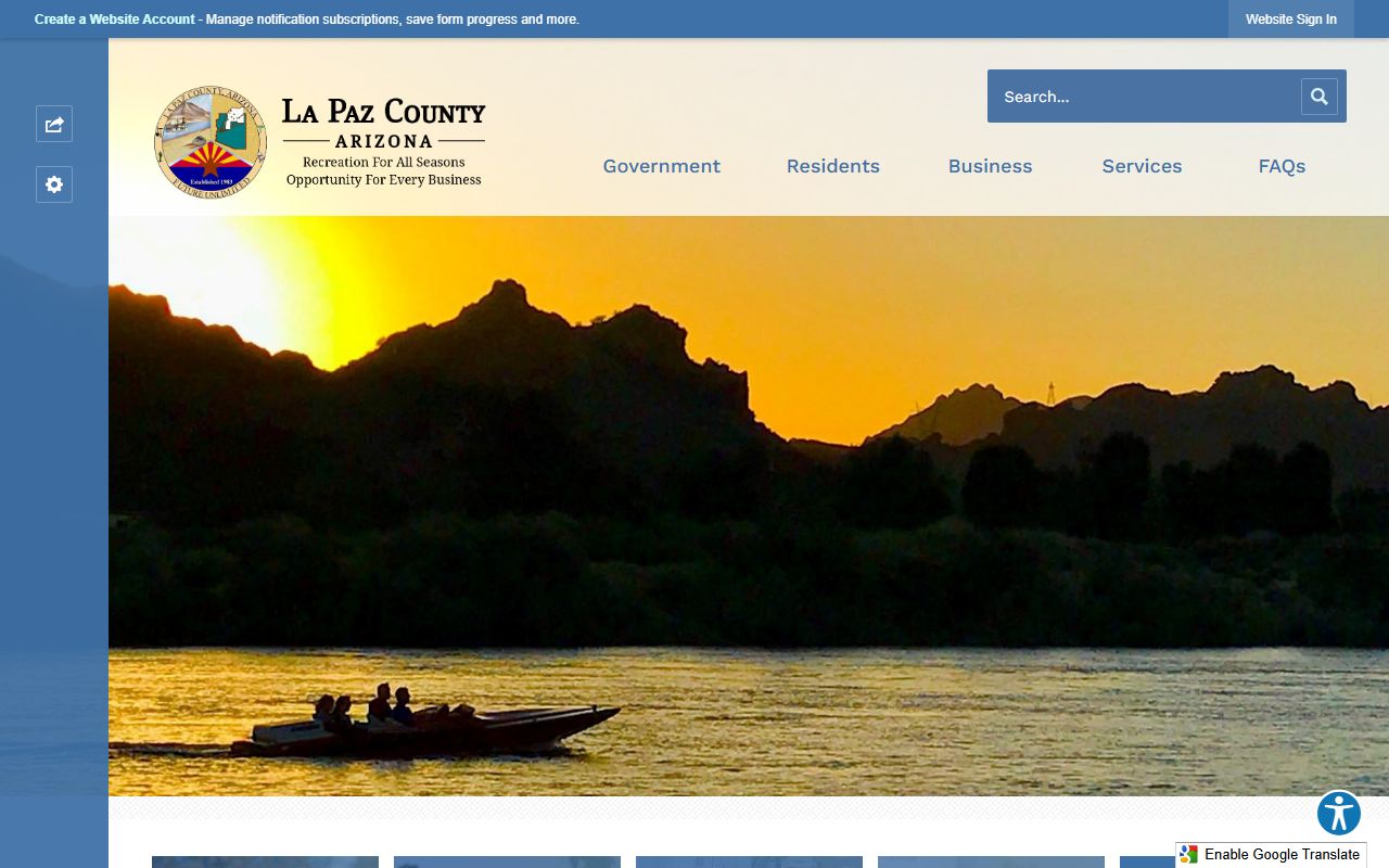 La Paz County official website for bankruptcy record information