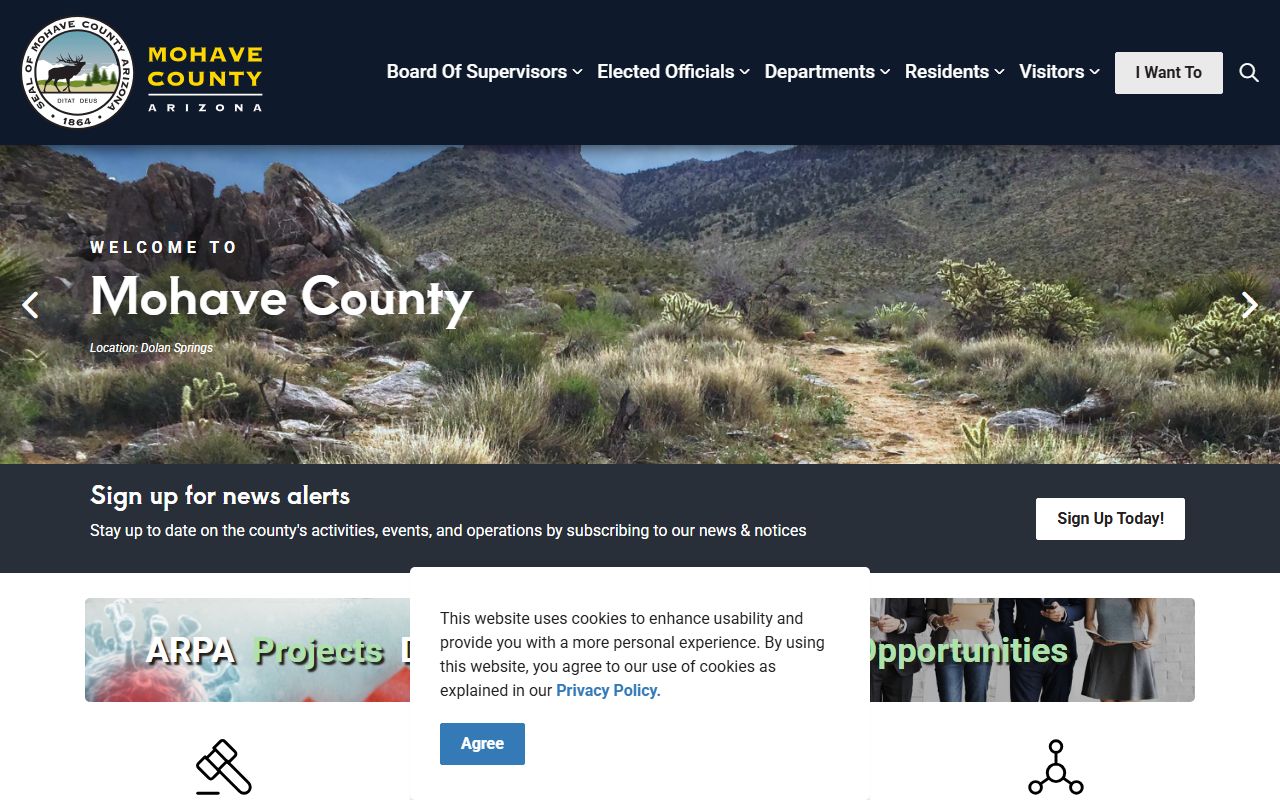 Mohave County official website homepage
